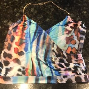 Mixed pattern Bebe top very sexy/classy worn 2xs